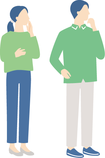 困った夫婦のイラスト